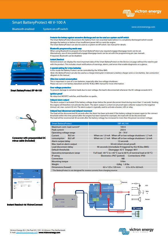 Victron Energy 48V 100A Smart Battery Protect BPR110048000