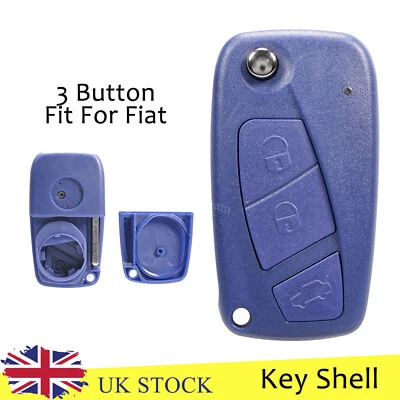 Replacement For Fiat Panda Idea Punto Stilo Ducato Flip Key Fob Case 3 Button UK
