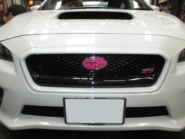 Subaru WRX STI/S4 Front Custom Pink Ornament Emblem VAB.VAG