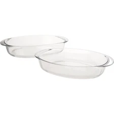 NWT 2-piece Duralex Made in France Ovenchef Oval Roaster Set, 5.3 qt & 3.3 qt