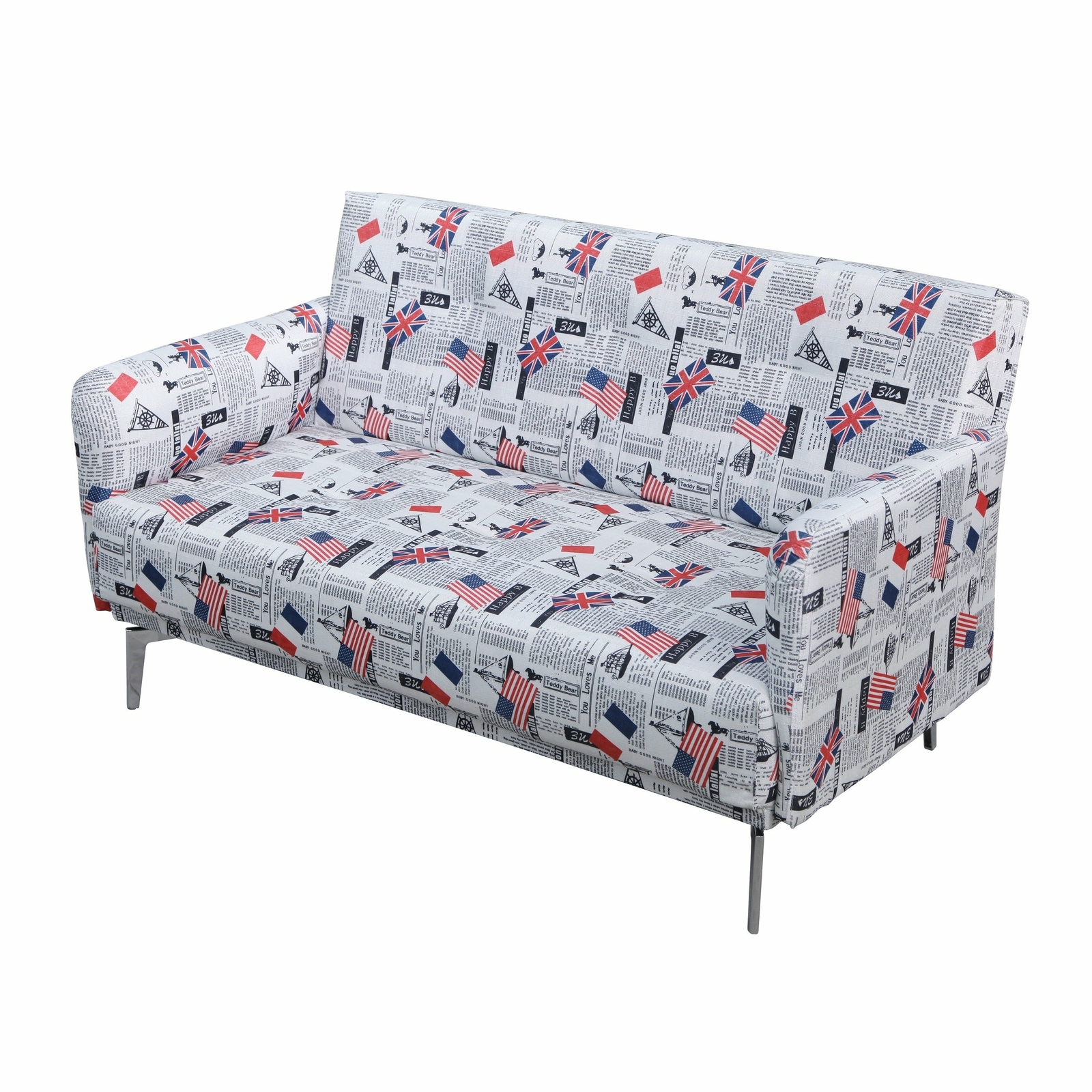 Emma Print Pattern Fabric Modern Loveseat White Black Modern Contemporary For Sale Online