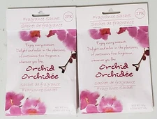 SET OF 2 2 PC ORCHID Scented Sachet Drawer Bags Fresh Scent Air Freshener