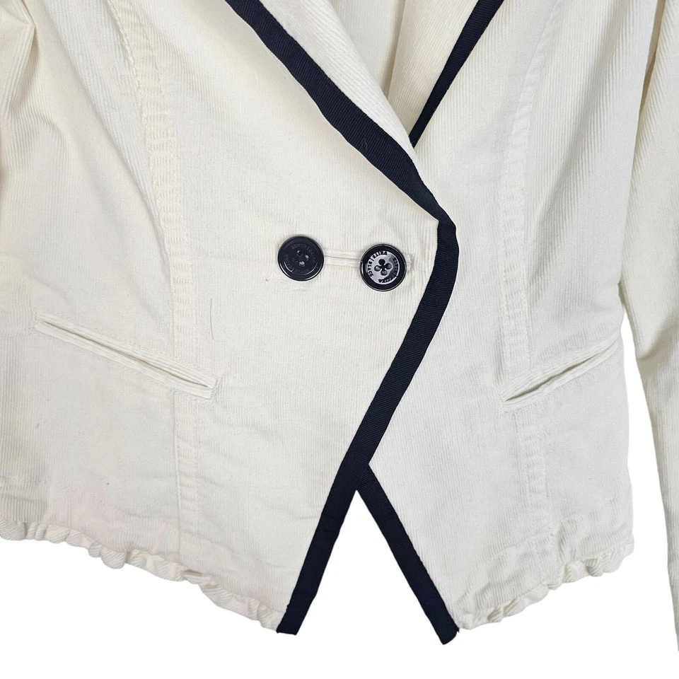 White House Black Market Blazer Crop Blazer Women 4 Ivory Corduroy Blazer Womens - Image 3 of 4
