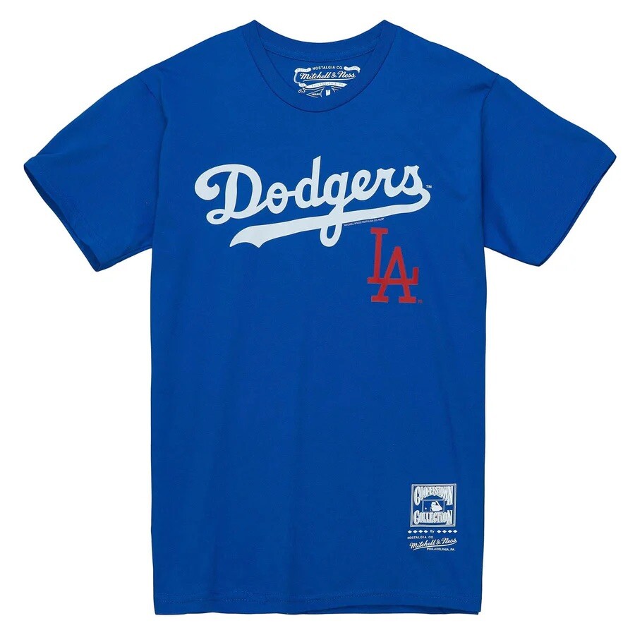 【MLB TEE】ロサンゼルス•ドジャース　　　　　　　Tシャツ　ブルー Los Angeles Dodgers Mitchell & Ness MLB LOGO CC Tee T-Shirt-BLUE