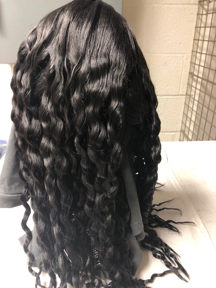 Fantasia de peruca Black Curl Super Wave festa de Halloween nova - Imagem 2 de 2