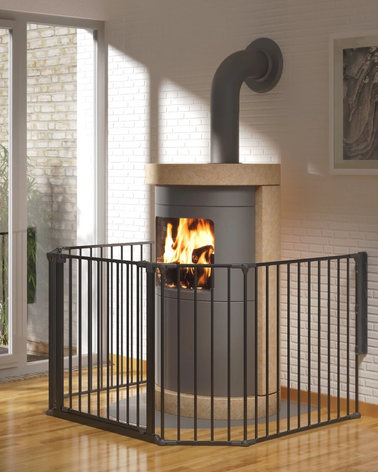 DOLLE Absperrgitter Kaminschutzgitter Kinder Türschutzgitter 90-422 cm Schwarz - Bild 2 von 4