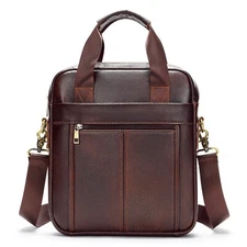 Men's Leather Laptop Bag for Computer Briefcase Shoulder