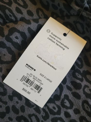 Neu mit Etikett Nine West XL Damen Long Sweatshirt Bluse schwarz grau Leopardenmuster UVP $ 50  - Bild 4 von 9