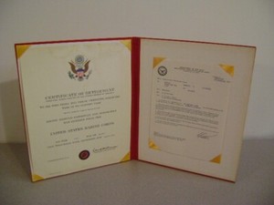 CERTIFICATE OF RETIREMENT & TRAINING. US MARINE CORPS & NAVY COLLECTIBLE! RARE!