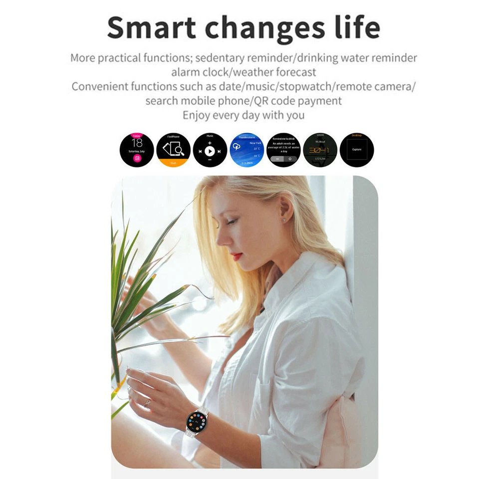 Bluetooth Smartwatch Women Men Smart Watch Activity Fitness Tracker Pedometer - Image 4 of 4