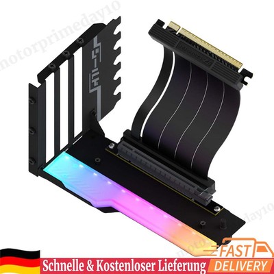 Vertikale GPU-Montagehalterung mit 15 cm PCI-E 4.0 X16 Riser-Kabel (Schwarz Hell