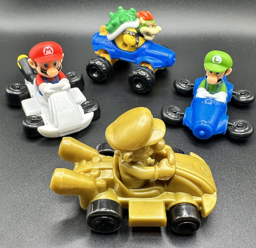 McDonalds Happy Meal 2024 Mario Kart Gold Toy Set of 4 No Stickers