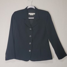 EUC Women's Sz 4P Garfield  Marks Petite New York City made USA Black Blazer
