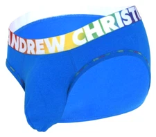 Andrew Christian Almost Naked Cotton Pride Brief - 91932 - Blue: Medium & Large
