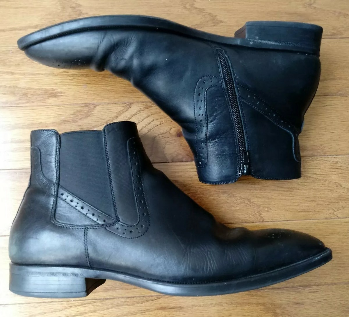 Johnston & Murphy Mens Size 12 M Black Leather Side Zip Chelsea Boots EUC Johnston & Murphy Mens Sz 12M Black Leather CHELSEA BOOTS  main image 3