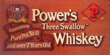 Powers Whiskey Ad Metal Sign FREE SHIPPING Vintage Bar Decor