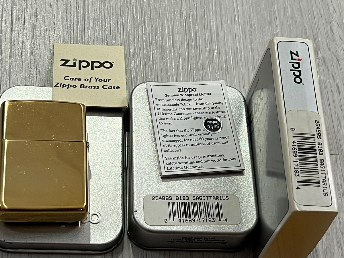1997 Barrett Smythe Sagittarius Brass Zippo Lighter MIB (NO 1997 Barrett Smythe Sagittarius Brass Zippo Lighter MIB (NO
