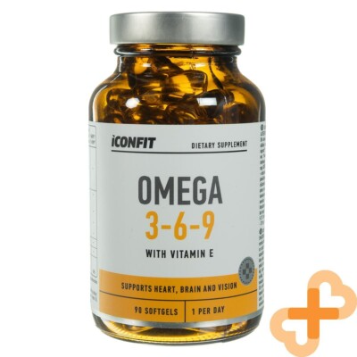 ICONFIT Omega 3 6 9 Mit Vitamin E 1000 mg 90 Kapseln Für Herz Gehirn Sehkraft