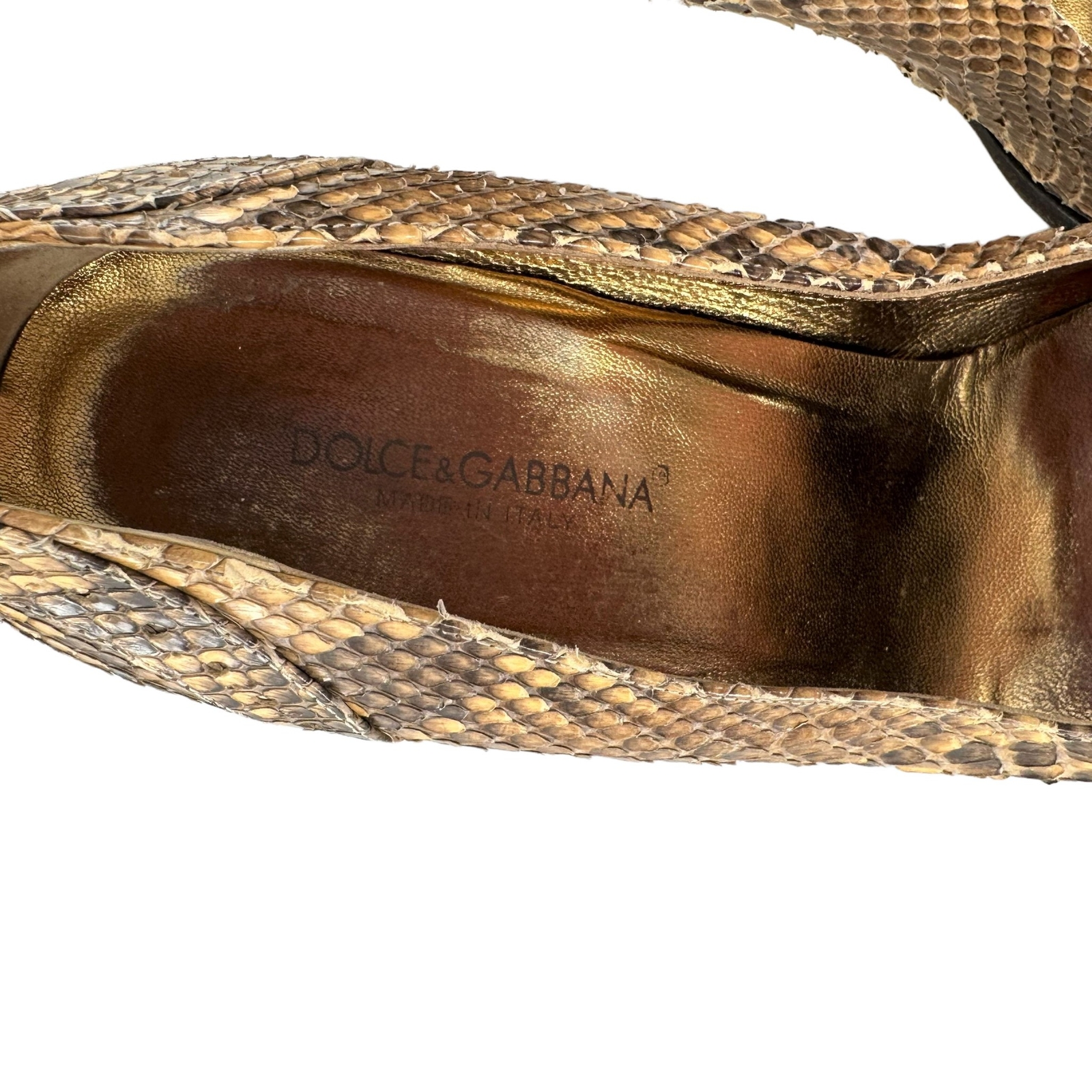 Dolce and Gabbana Brown Python Snakeskin Square T… - image 9