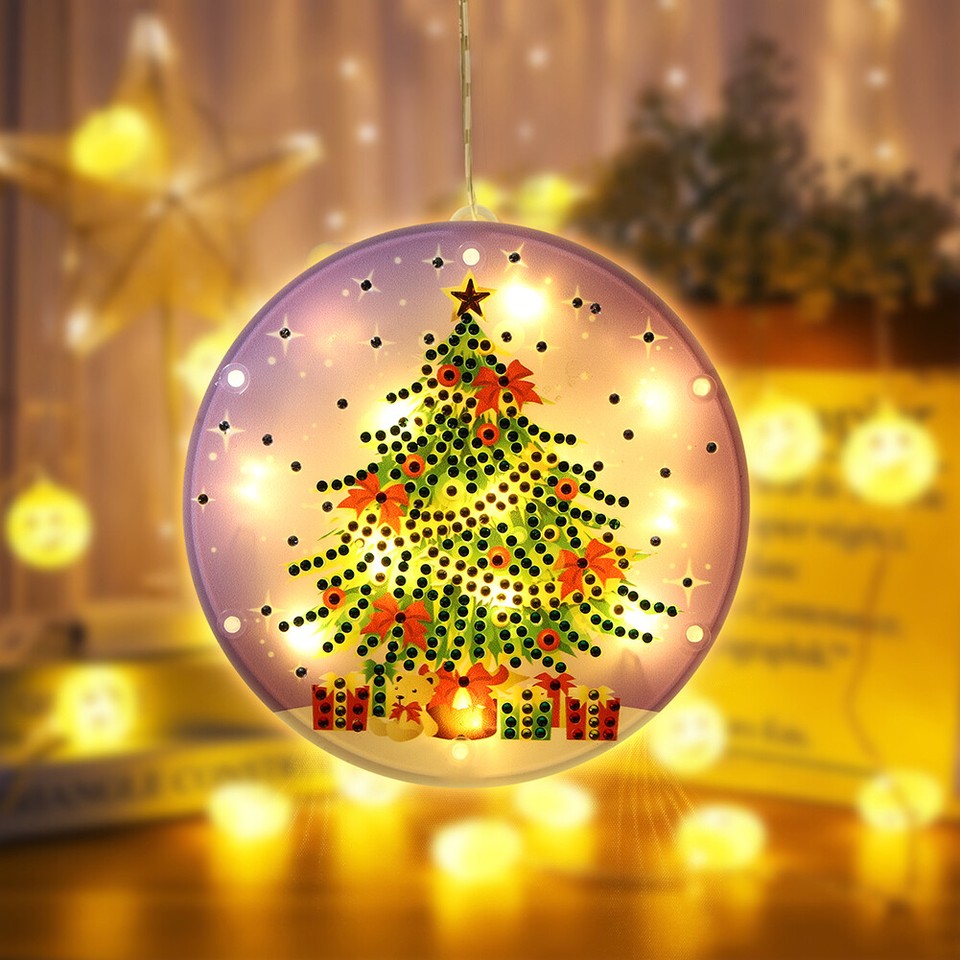 Christmas LED Hanging Lights DIY Rhinestone Diamond Painting Handmade