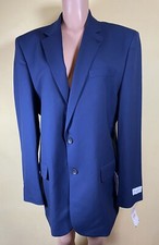 J.M. Haggar Mens Classic Fit Suit Separate Coat Navy Blue Jacket 44L