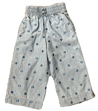 Girl s Disney Chambray Pants Minnie Mouse Embroidered Elastic Waist