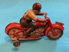 Vintage 1950’s Technofix 258 Tin Wind Up Toy Motorcycle #4 Gebruder Germany