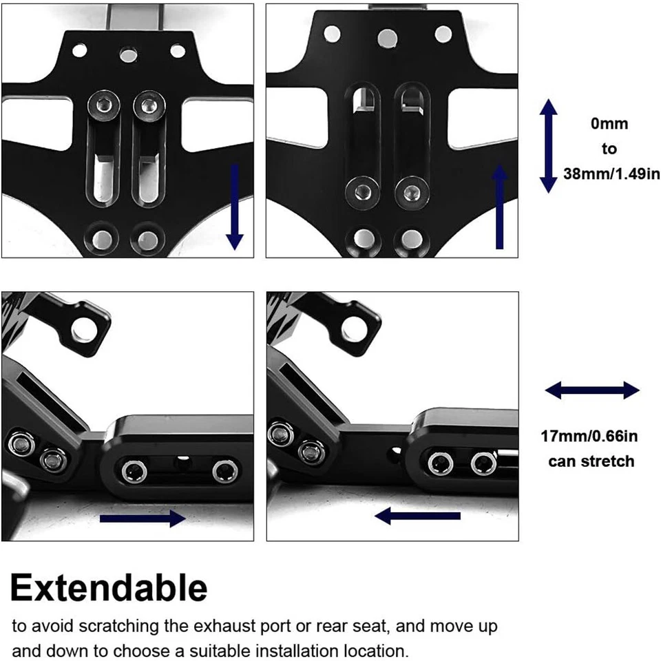 Suporte de para-lama com LED para placa de licença de motocicleta Ducati Monster 696 796 797 1100 - Imagem 4 de 4