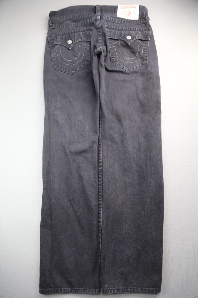 Men's True Religion Jeans Straight With Flap Destroyed Size 31