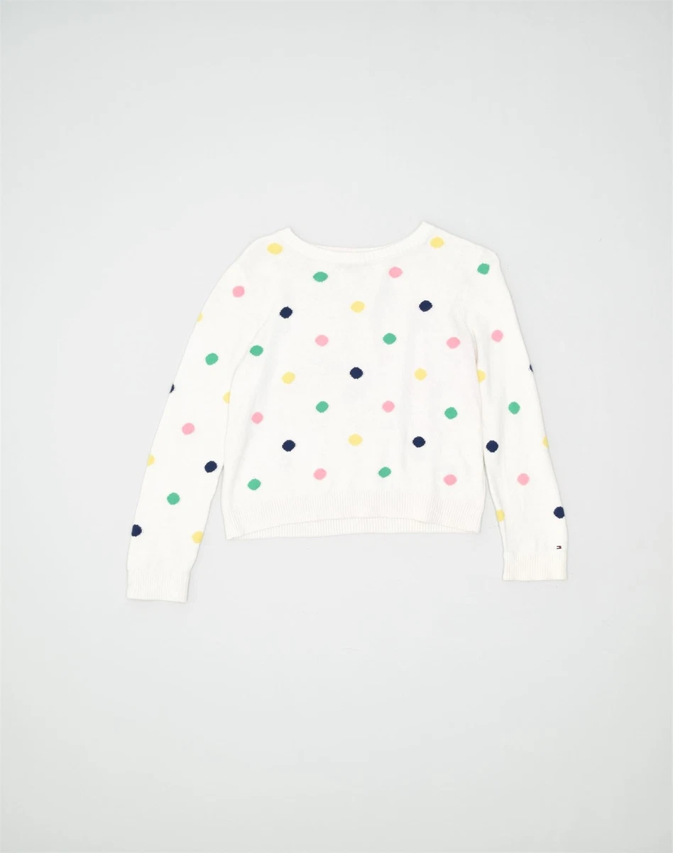 TOMMY HILFIGER Girls Crew Neck Jumper Sweater 14 15 Years XL White