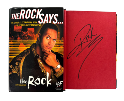 The Rock サイン入り Dwayne Johnson Signed Autograph The Rock Says Book - WWE WWF