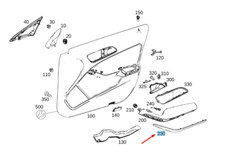 NEU MB GLA X156 ZIERLEISTE FÜR ARMLEHNE VORNE LINKS, A17672009222A17 ORIGINAL