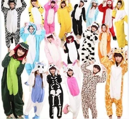 Mens Ladies Fleece Pyjama Pajamas Kigurumi Onsies Adults Animal Costume UK - Picture 1 of 68