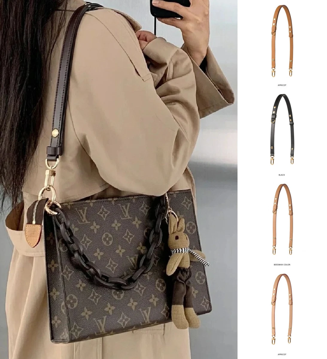 Vachetta Leather Adjustable Shoulder Crossbody Strap for LV