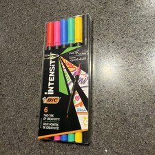 Intensity 2-in-1 Dual Tip Fineliner Pen, Assorted Ink Colors, 6-Count