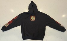 West Coast Choppers Iron Cross Flame Sleeve Pullover Hoodie Black XL