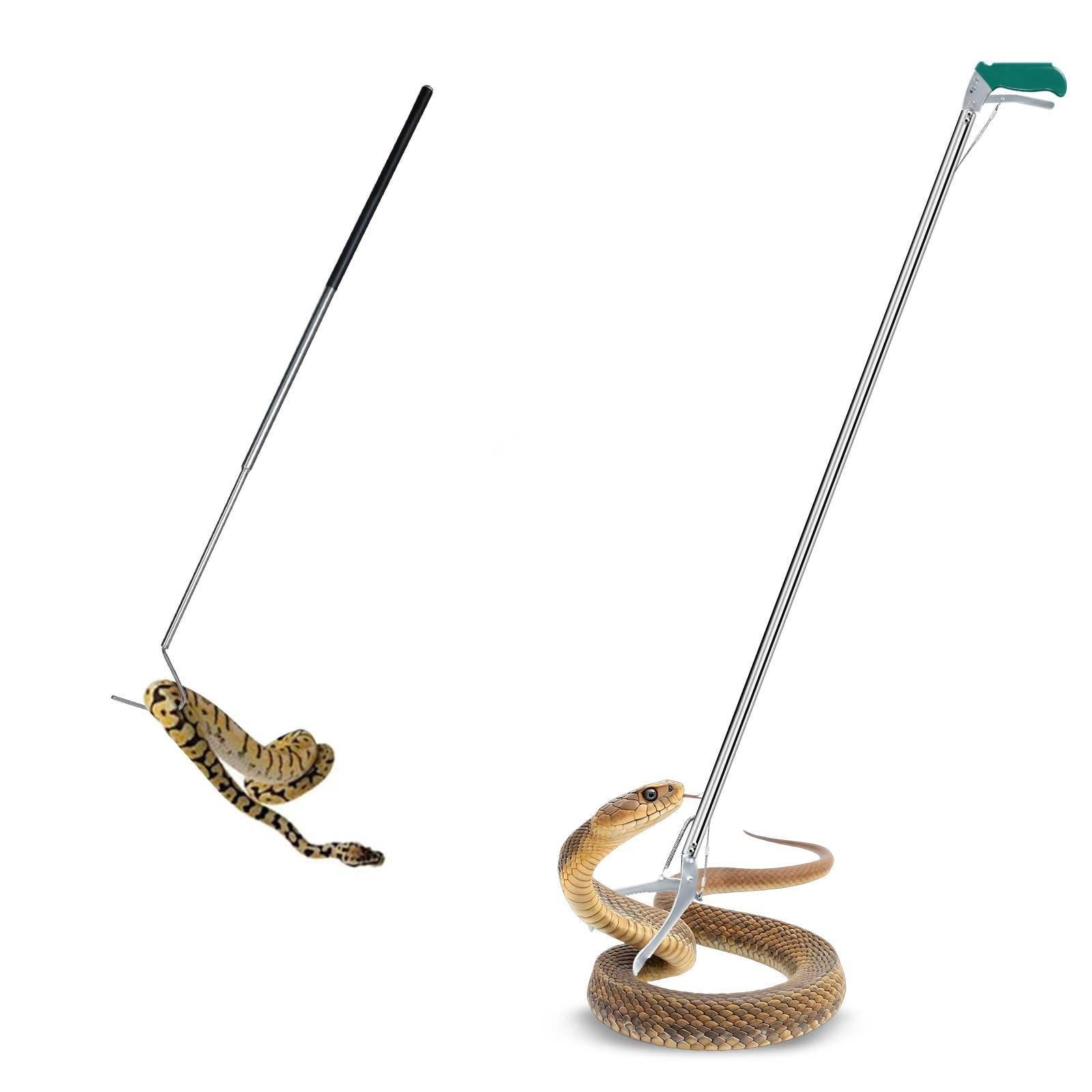 IC ICLOVER Snake Hooks and Grabbers, 52" Extra Long Wide Jaw Snake Tongs & 39...