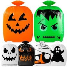 Beterzack 6 Pcs Halloween Pumpkin Leaf Bags - Halloween Pumpkin Trash Bags wi...