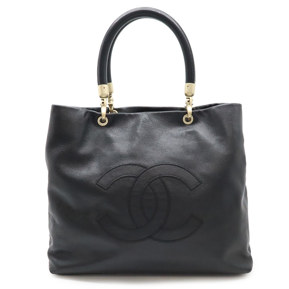CHANEL Coco Mark Black Tote Shoulder Bag 621081