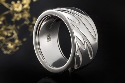 Chopard Chopardissimo Ring Drehring mit Schriftzug 53 in 750er Weißgold Schmuck