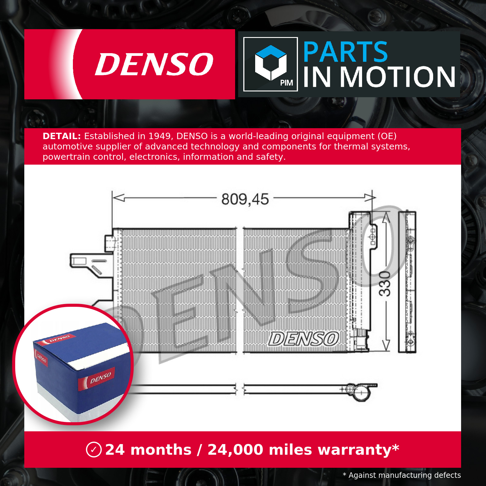 CONDENSER AIR CONDITIONING DCN07050 FOR PEUGEOT MANAGER/Platform/Chassis/Van - Image 3