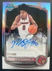 2025-26 Bowman Chrome U Refractor Auto MIKEL BROWN JR. #CPA-MBJ /499  LOUISVILLE