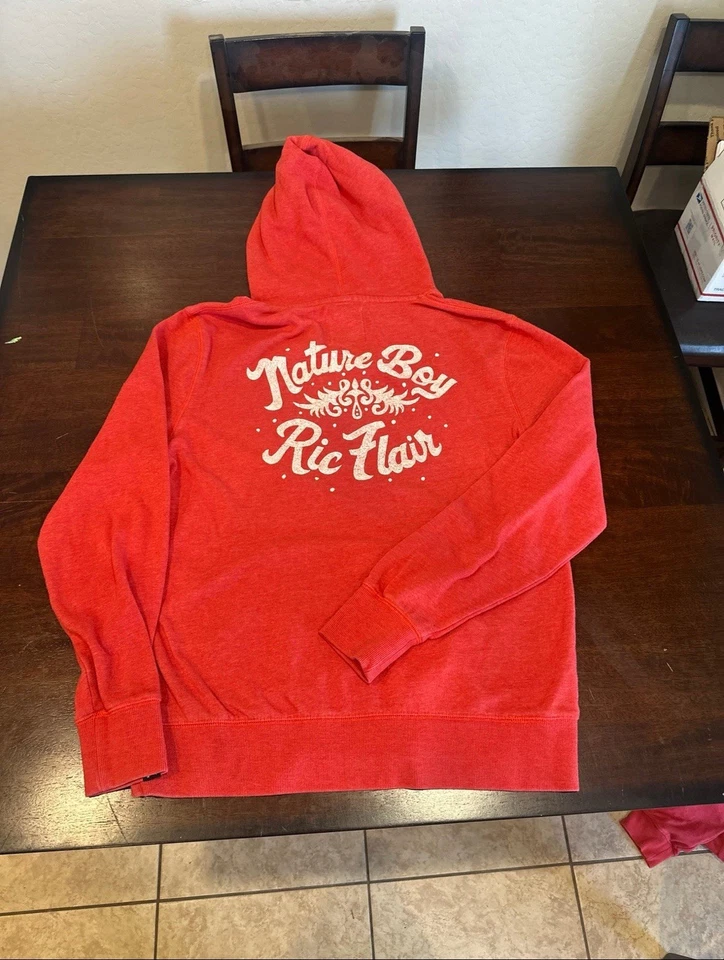 Out of Print Rare Nature Boy Ric Flair Roots Of Fight Red Hoodie/Sweatpants Set - Image 2 of 4
