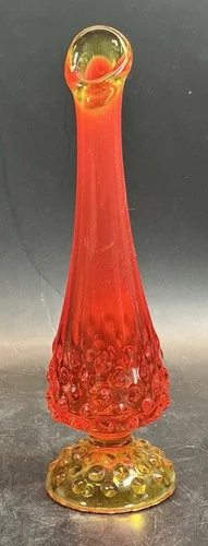 Vintage Fenton Glass 8 1/2 Inch Amberina Vase