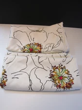 Pair Martha Stewart Euro Pillow Shams Covering White W Floral Design 25”x 25”