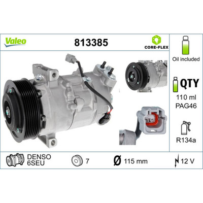 Kompressor Klimaanlage VALEO 813385 für Renault Mercedes-Benz Megane III Vito