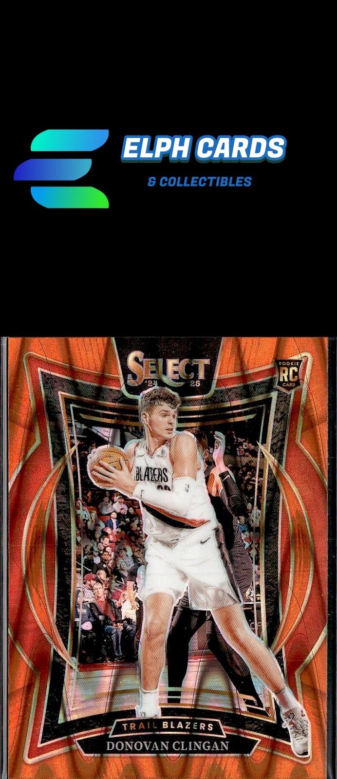 2024-25 Panini Select #69 Donovan Clingan Orange Tectonic Prizm