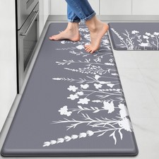 Kitchen Mats for Floor Rugs Sets of 2 Cushioned Anti Fatigue for Non-Slip Decor