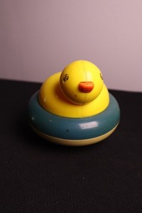 Vintage Roly Poly Duck Weeble Toy Yellow Blue Wobble Baby Toy Retro Hong Kong