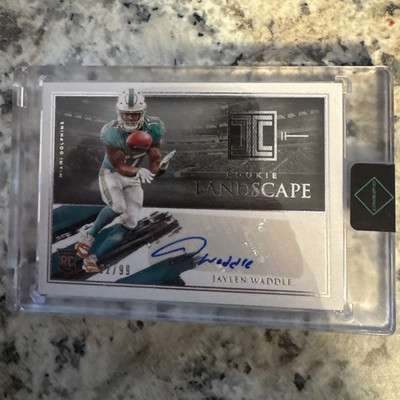 Panini 2021 Impeccable Jaylen Waddle RC Auto Rookie Landscape RL-JW /99 Dolphins
